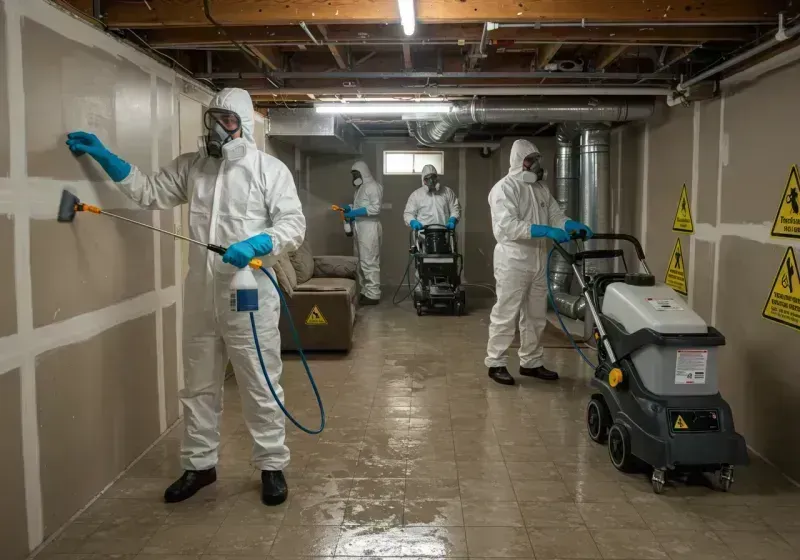 Basement Moisture Removal and Structural Drying process in Merrionette Park, IL